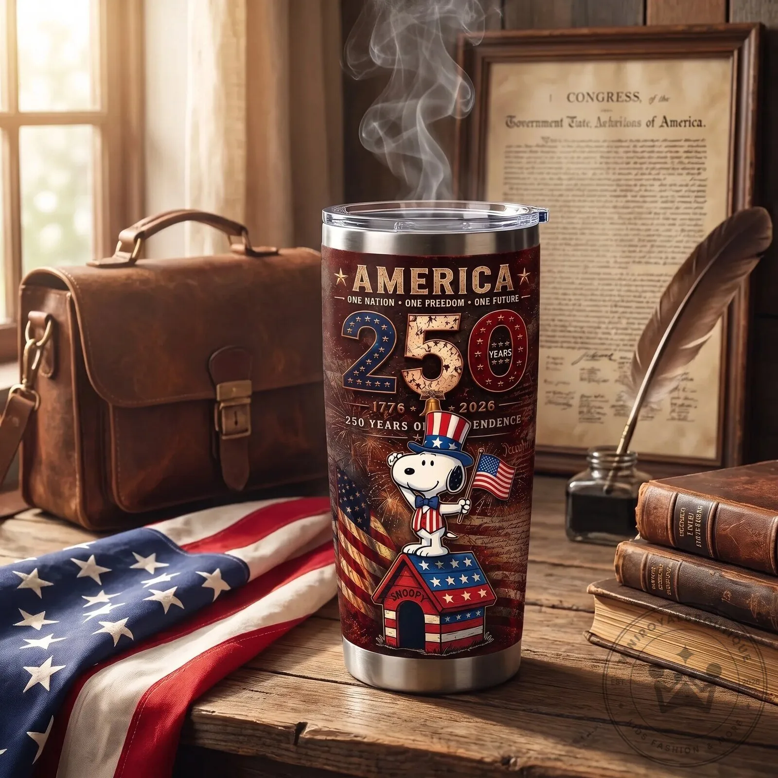 Snoopy 250 Years of America Independence Day Stainless Steel Tumbler 7 Snoopy 250 Years of America Independence Day Stainless Steel Tumbler