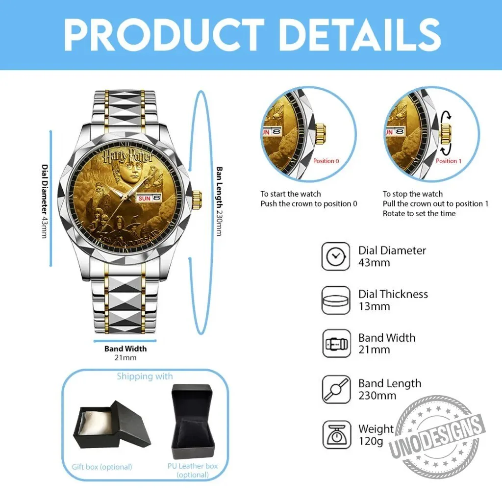 Harry Potter 25th Anniversary Golden Luxury Quartz Watch 9 Harry Potter 25th Anniversary Golden Luxury Quartz Watch