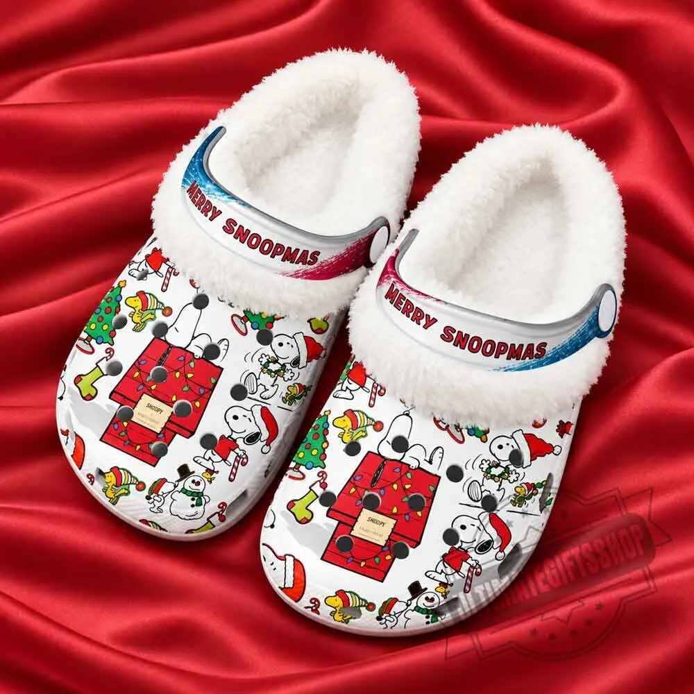 Snoopy x Christmas Fleece Crocs Crocband Clogs Shoes
