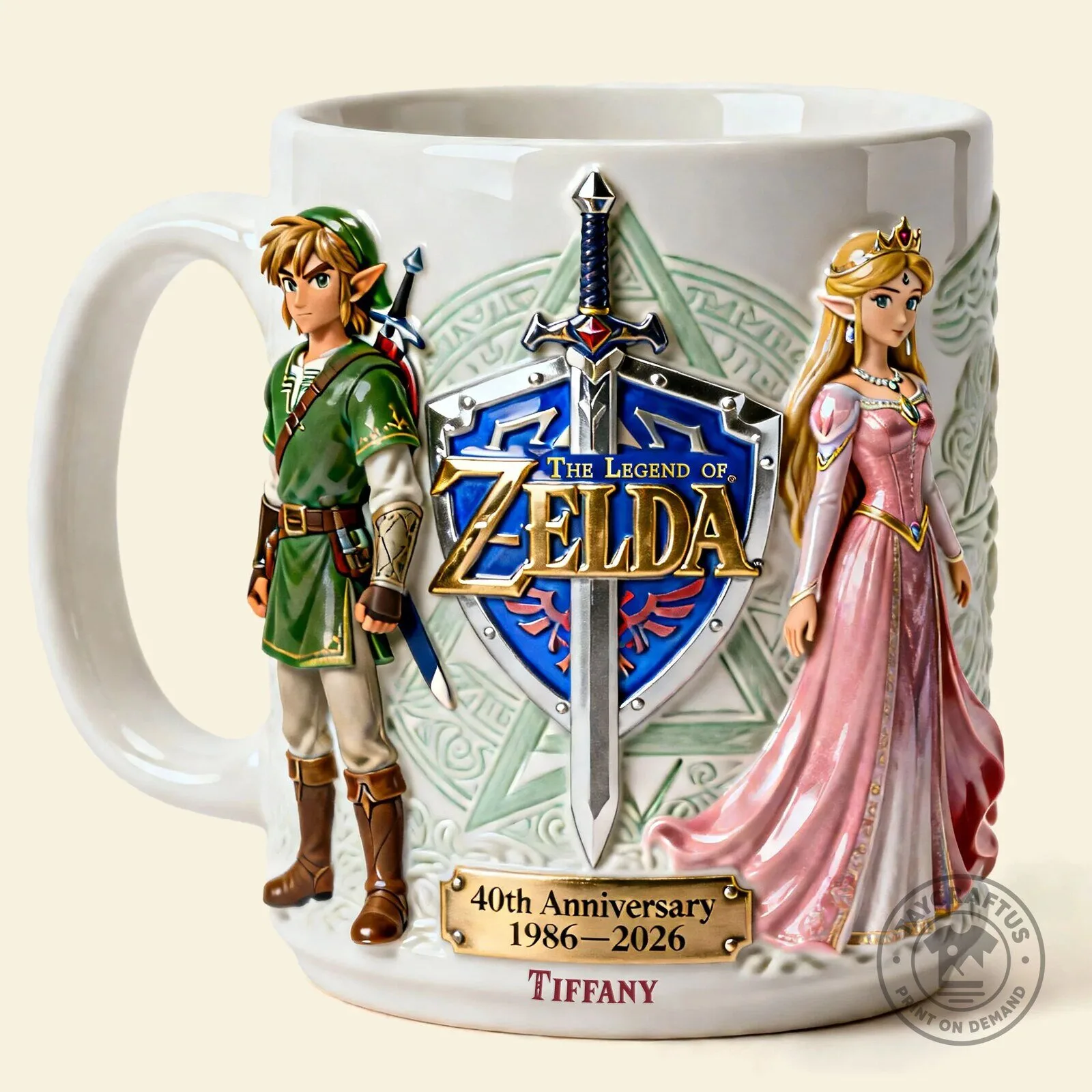 The Legend of Zelda 40th Anniversary Personalized Coffee Mug 3 The Legend of Zelda 40th Anniversary Personalized Coffee Mug