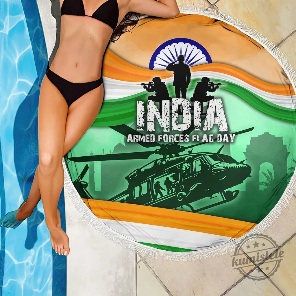 India Armed Forces Flag Day Patriotic Indian Military Round Beach Blanket 9 India Armed Forces Flag Day Patriotic Indian Military Round Beach Blanket