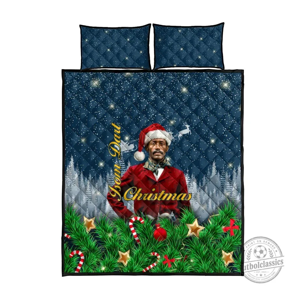 Isom Dart Black Cowboy Santa Merry Christmas Quilted Bedding Set 6 Isom Dart Black Cowboy Santa Merry Christmas Quilted Bedding Set