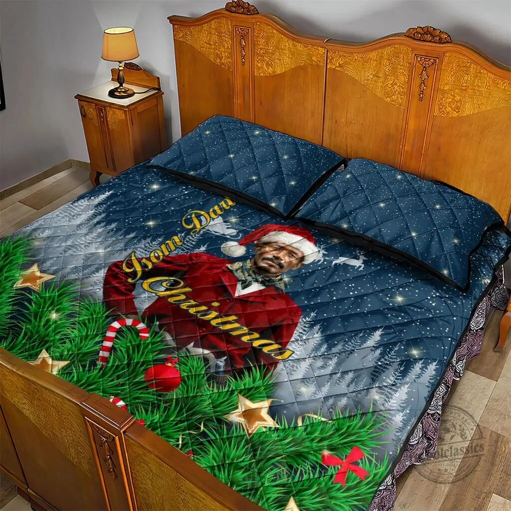 Isom Dart Black Cowboy Santa Merry Christmas Quilted Bedding Set 8 Isom Dart Black Cowboy Santa Merry Christmas Quilted Bedding Set
