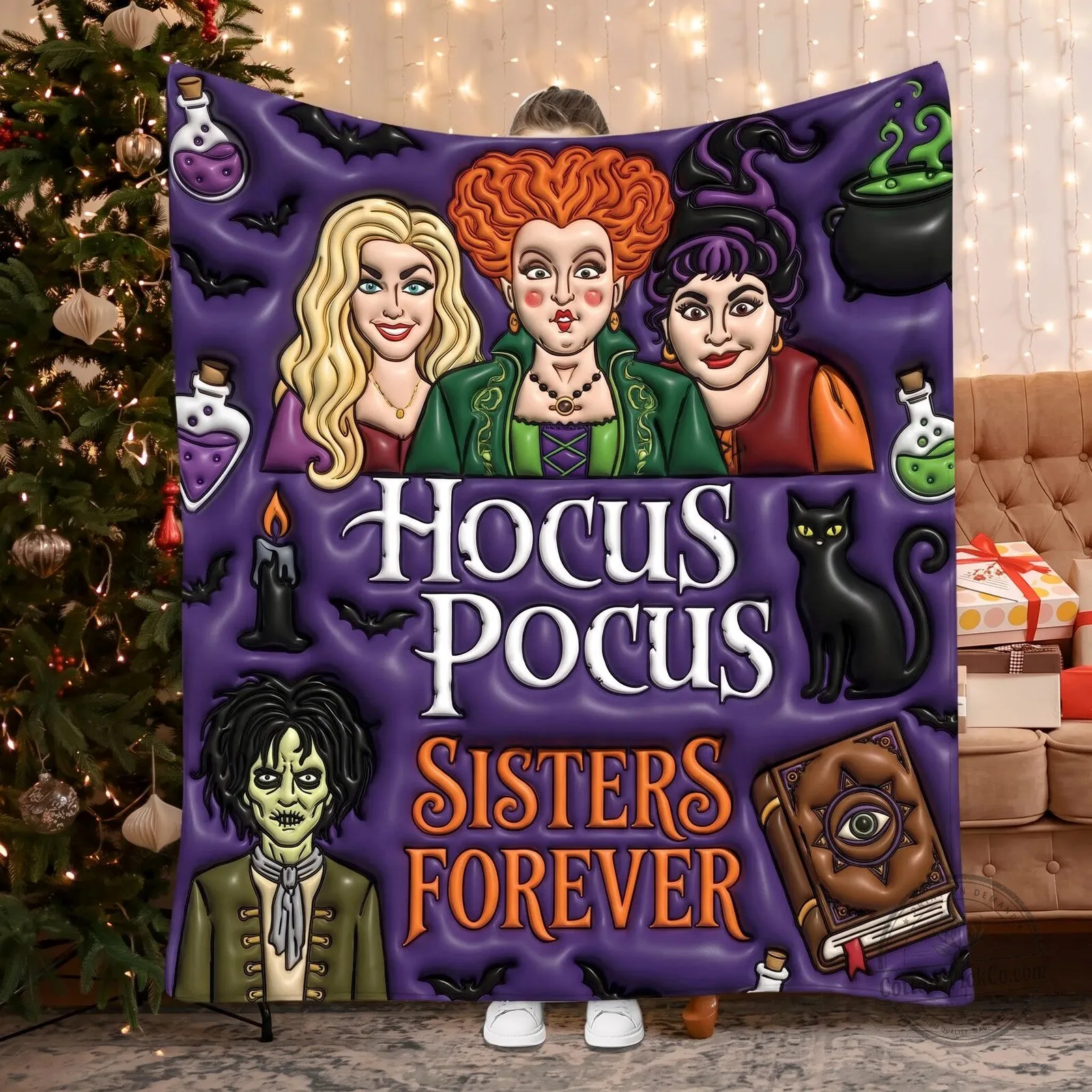 Hocus Pocus Sisters Forever Halloween Throw Blanket 1 Hocus Pocus Sisters Forever Halloween Throw Blanket
