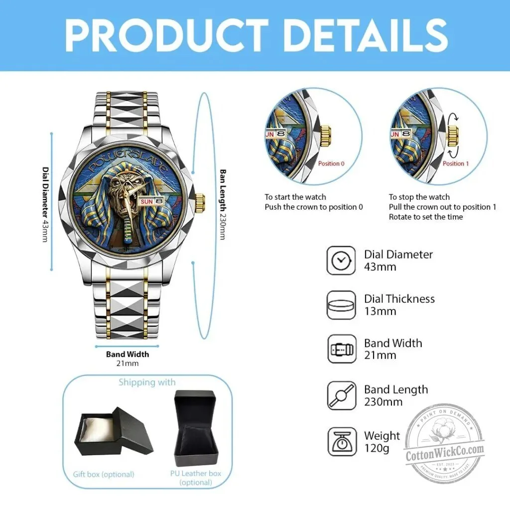 Iron Maiden Powerslave Eddie The Head Heavy Metal Music Band Watch 6 Iron Maiden Powerslave Eddie The Head Heavy Metal Music Band Watch