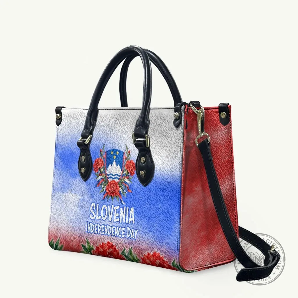Slovenia Independence Day Emblem White Lipizzan Horse Red Carnation Leather Bag 6 Slovenia Independence Day Emblem White Lipizzan Horse Red Carnation Leather Bag