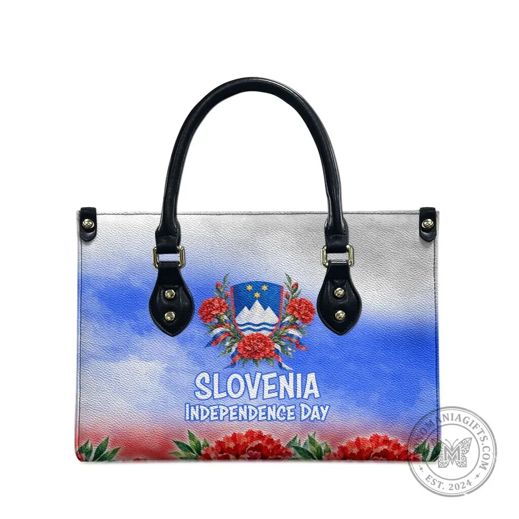Slovenia Independence Day Emblem White Lipizzan Horse Red Carnation Leather Bag 7 Slovenia Independence Day Emblem White Lipizzan Horse Red Carnation Leather Bag