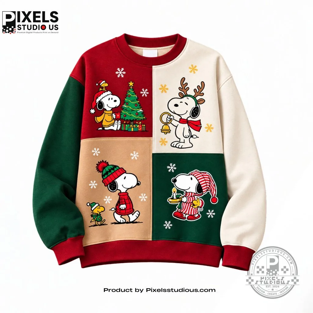 Peanuts Snoopy Christmas Holiday Ugly Christmas Sweatshirt 4 Peanuts Snoopy Christmas Holiday Ugly Christmas Sweatshirt 3D shirt or sports jersey with all-over print design