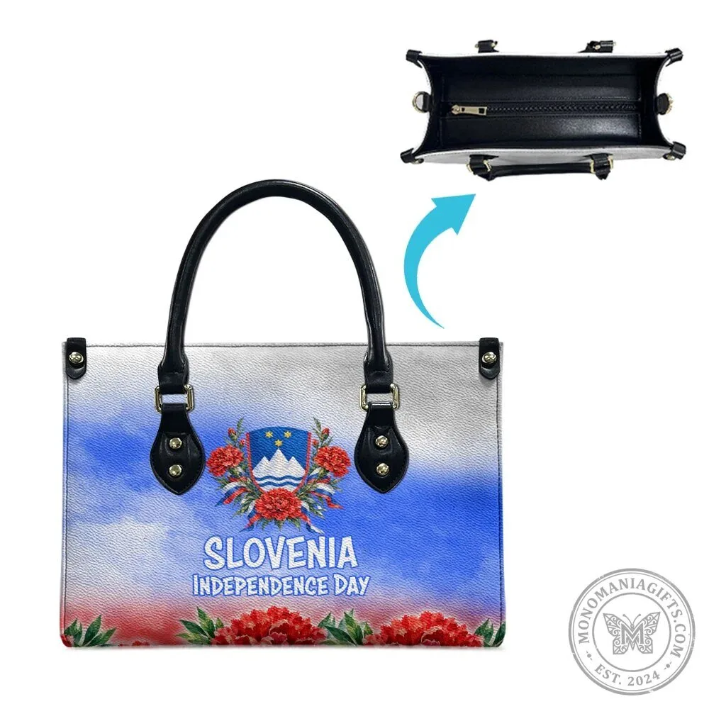 Slovenia Independence Day Emblem White Lipizzan Horse Red Carnation Leather Bag 8 Slovenia Independence Day Emblem White Lipizzan Horse Red Carnation Leather Bag