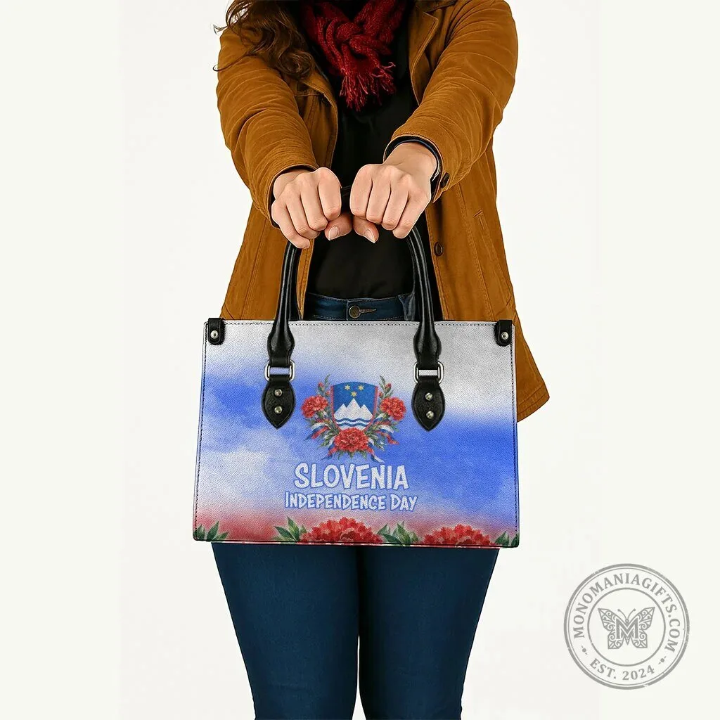 Slovenia Independence Day Emblem White Lipizzan Horse Red Carnation Leather Bag 9 Slovenia Independence Day Emblem White Lipizzan Horse Red Carnation Leather Bag
