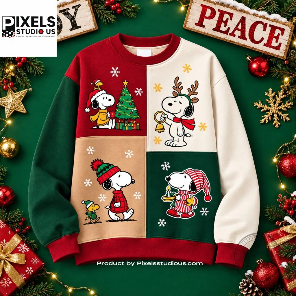 Peanuts Snoopy Christmas Holiday Ugly Christmas Sweatshirt 6 Peanuts Snoopy Christmas Holiday Ugly Christmas Sweatshirt 3D shirt or sports jersey with all-over print design
