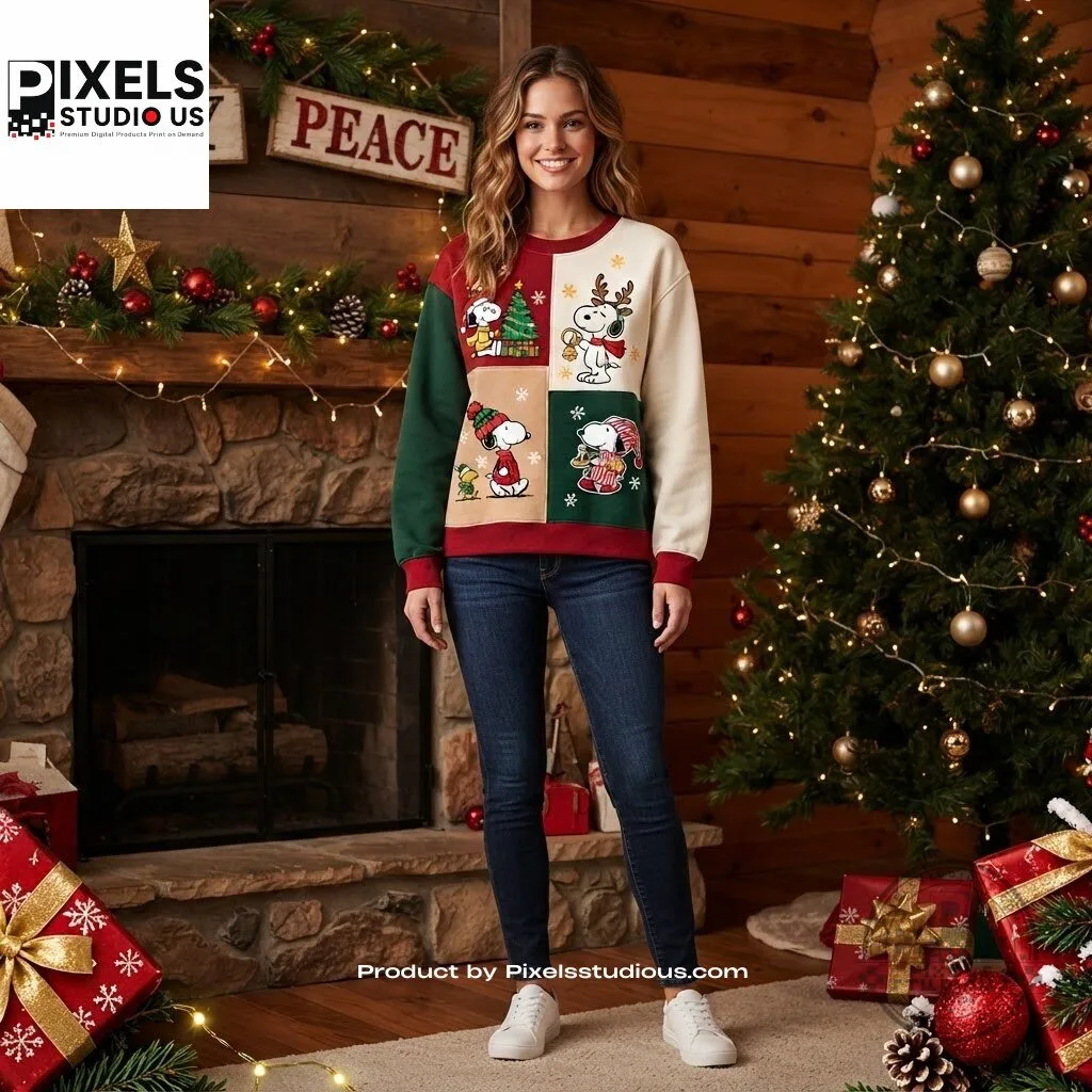 Peanuts Snoopy Christmas Holiday Ugly Christmas Sweatshirt 7 Peanuts Snoopy Christmas Holiday Ugly Christmas Sweatshirt 3D shirt or sports jersey with all-over print design