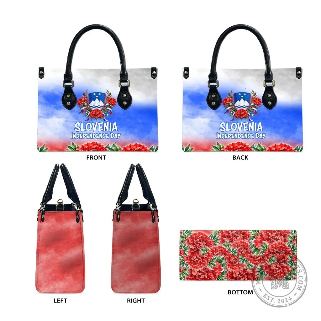 Slovenia Independence Day Emblem White Lipizzan Horse Red Carnation Leather Bag 11 Slovenia Independence Day Emblem White Lipizzan Horse Red Carnation Leather Bag