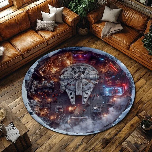 Star Wars Millennium Falcon Hoth Echo Base Round Rug