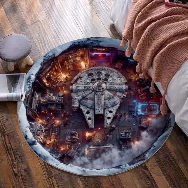Star Wars Millennium Falcon Hoth Echo Base Round Rug 6 Star Wars Millennium Falcon Hoth Echo Base Round Rug