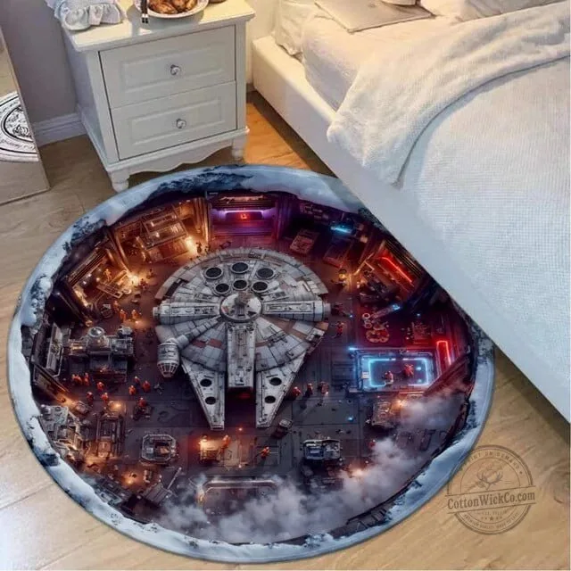 Star Wars Millennium Falcon Hoth Echo Base Round Rug 7 Star Wars Millennium Falcon Hoth Echo Base Round Rug