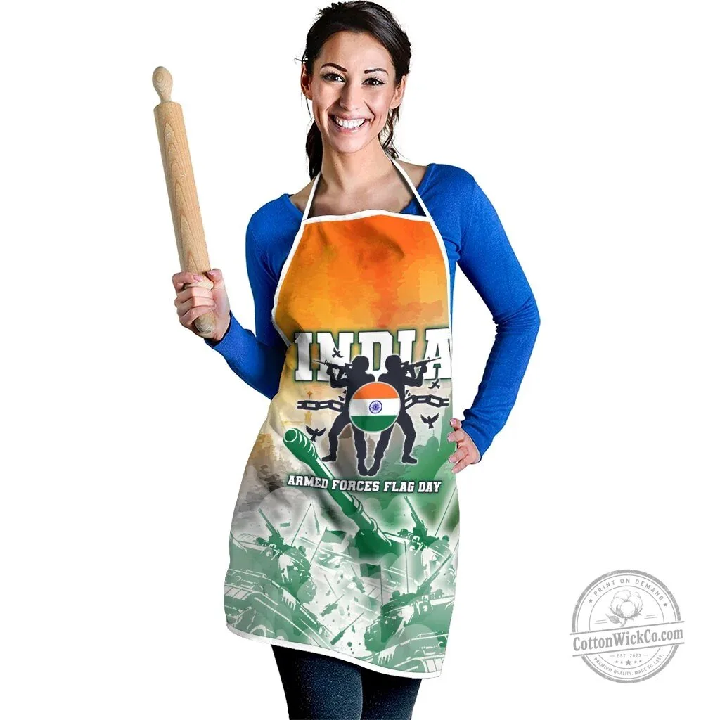 India Armed Forces Flag Day Military Indian Flag Silhouette Apron 8 India Armed Forces Flag Day Military Indian Flag Silhouette Apron
