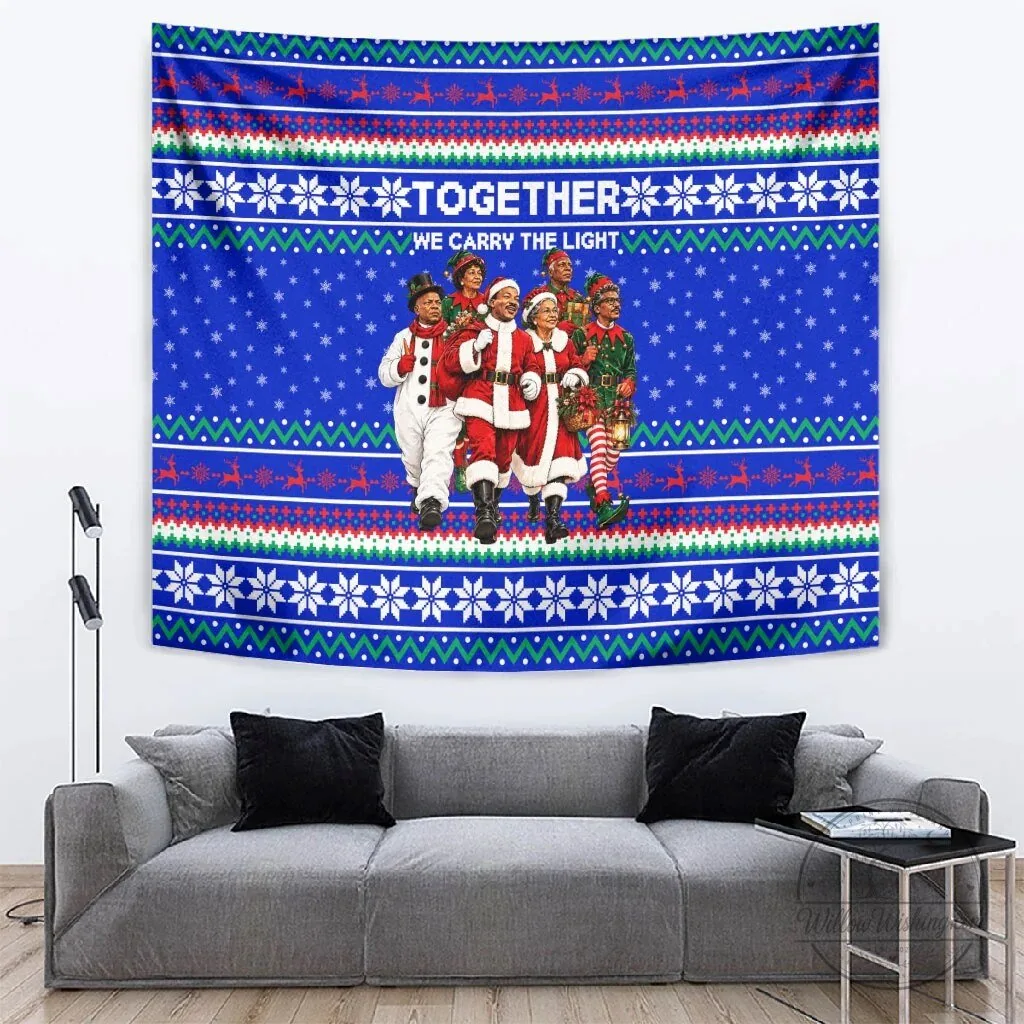 Civil Rights Leaders Christmas Ugly Sweater Pattern Tapestry Wall Hanging
