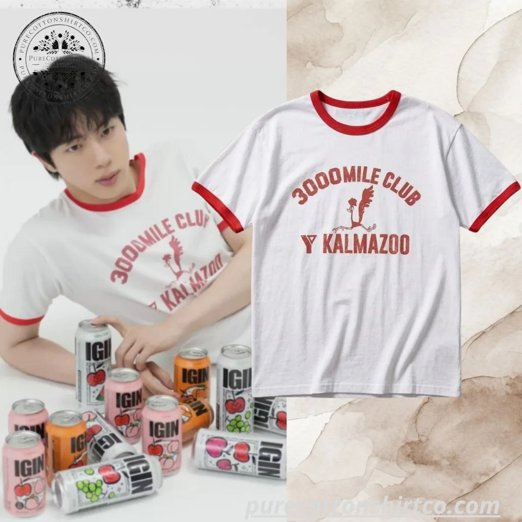 BTS JIN 3000 Mile Club Y Kalamazoo Ringer Tee 2026 BTS JIN 3000 Mile Club Y Kalamazoo Ringer Tee 2026