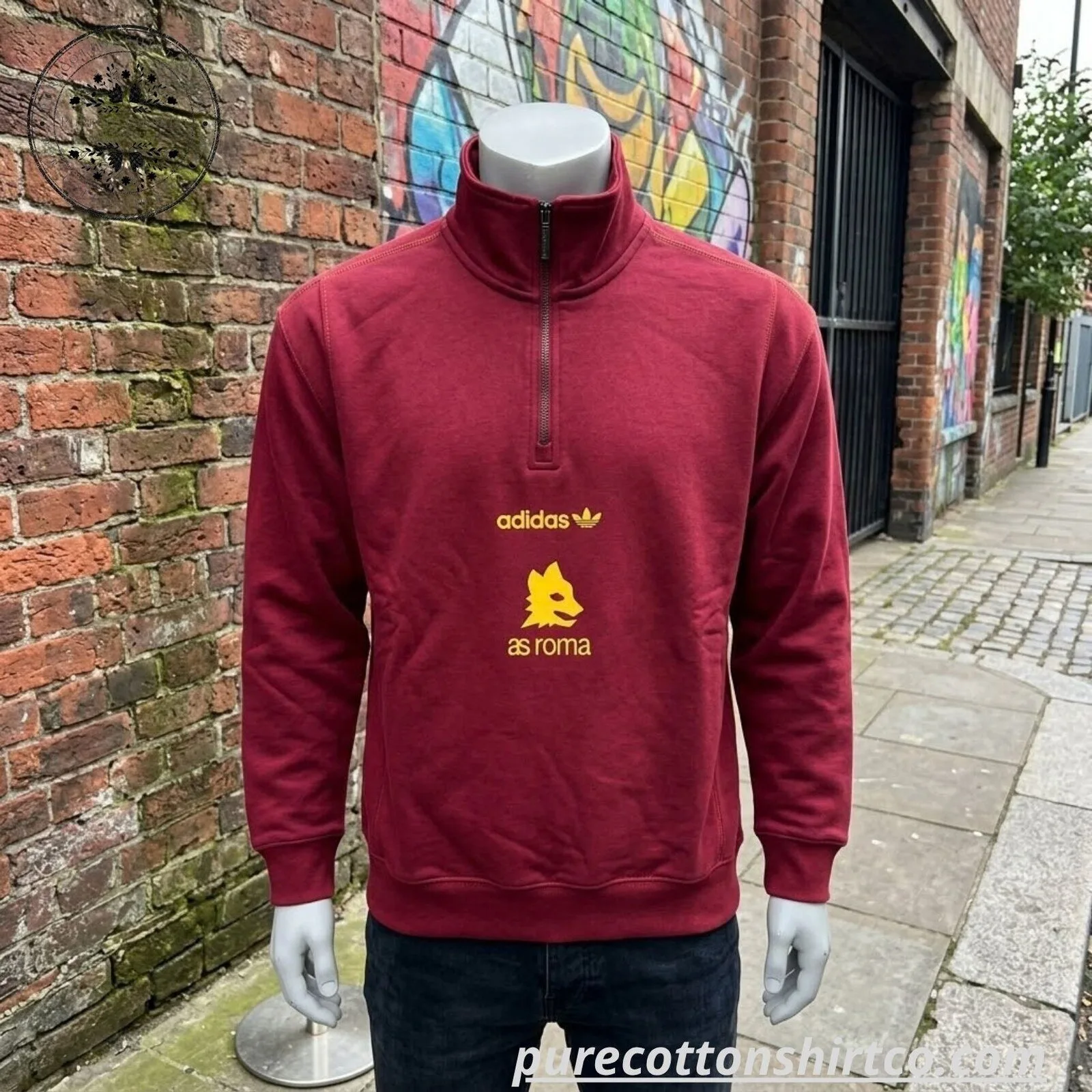 AS Roma Adidas Quarter Zip Sweatshirt 2026 4 AS Roma Adidas Quarter Zip Sweatshirt 2026