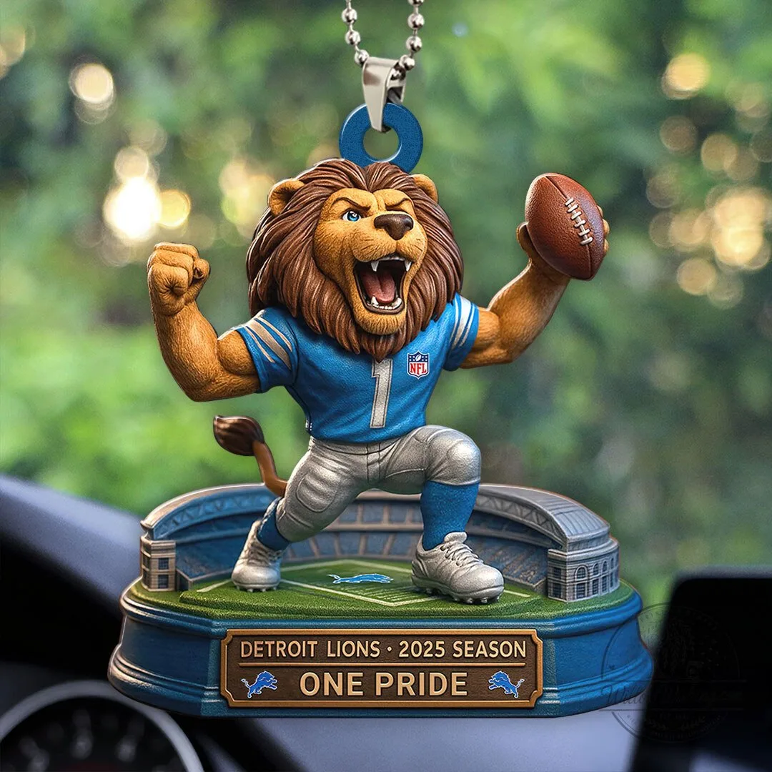 Detroit Lions 2025 Season One Pride Football Car Ornament 5 Detroit Lions 2025 Season One Pride Football Car Ornament