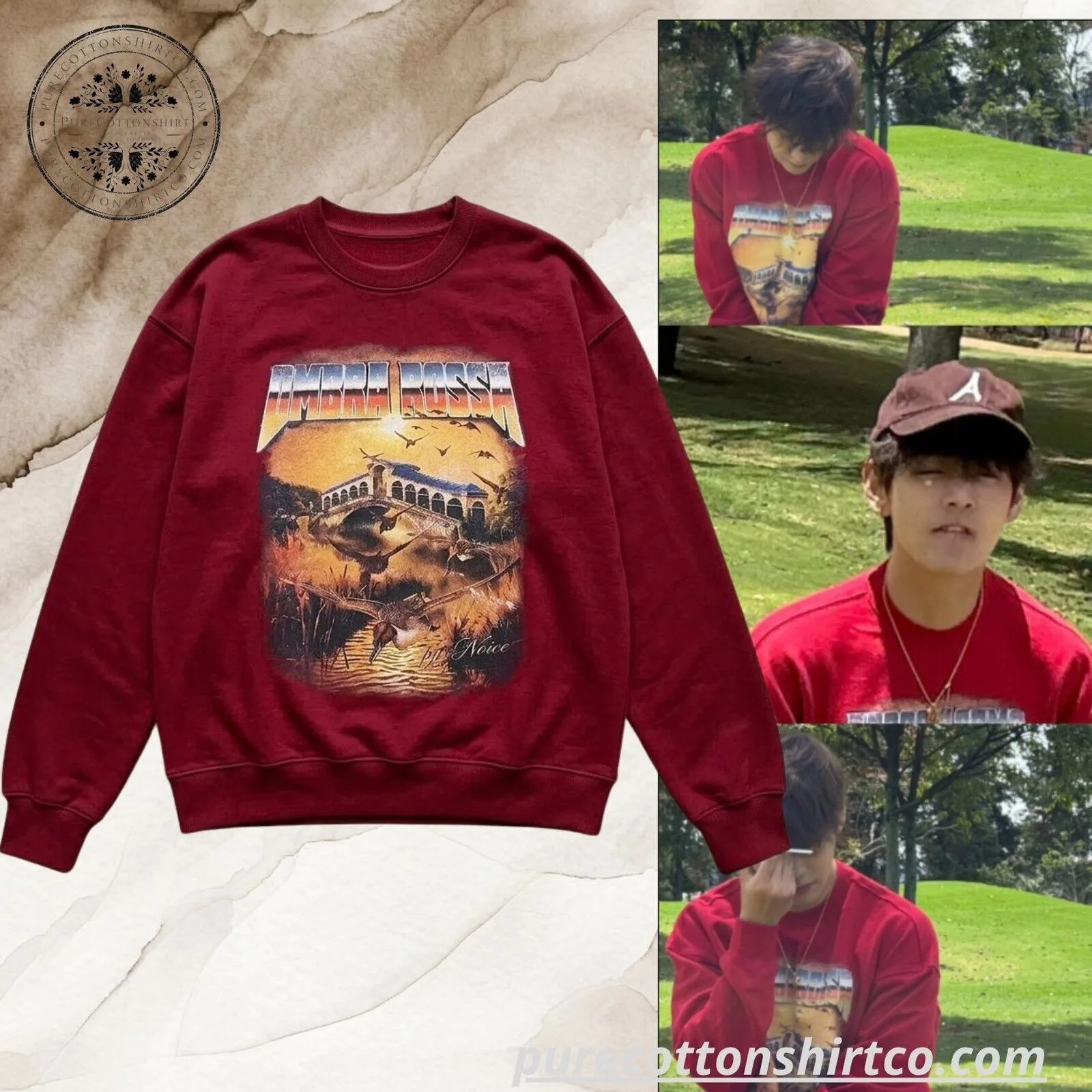 BTS V Ombra Rossa Graphic Sweatshirt Shirt 4 BTS V Ombra Rossa Graphic Sweatshirt Shirt