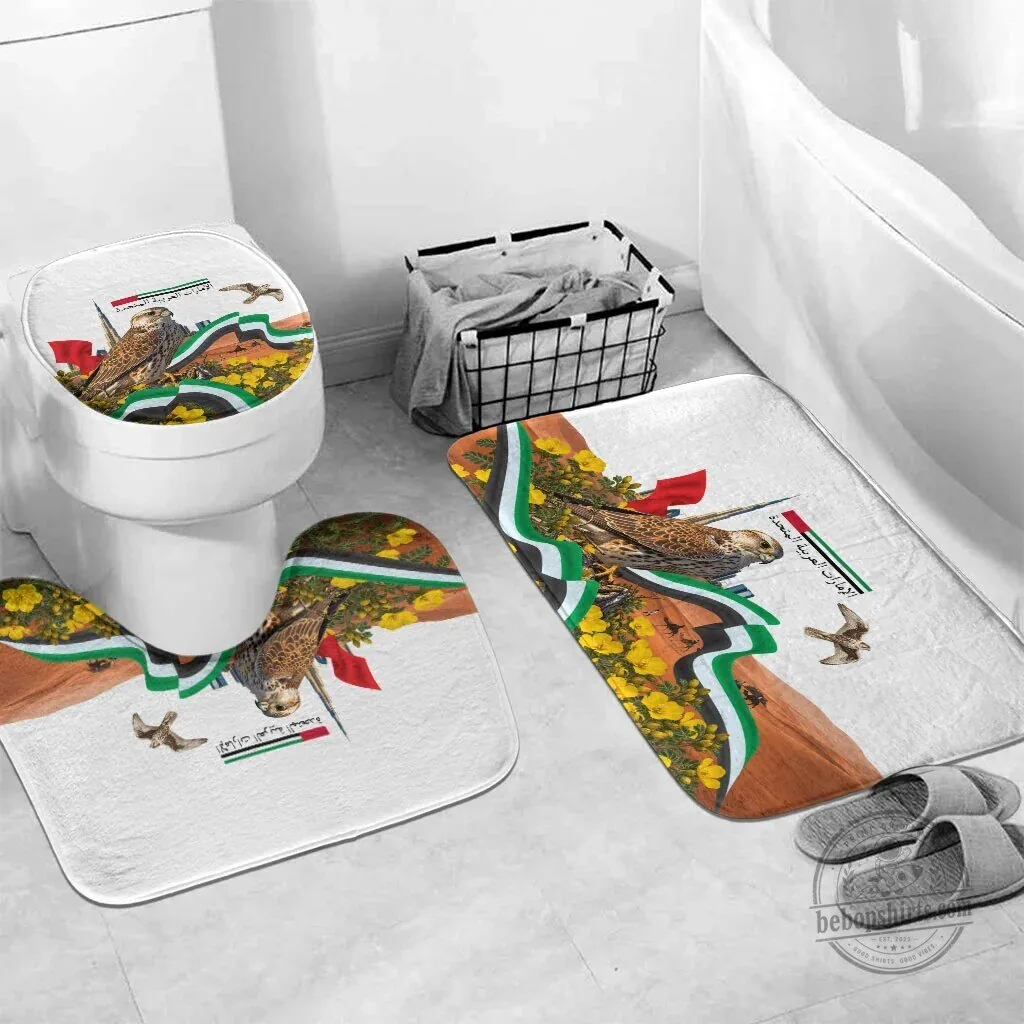 United Arab Emirates National Day Falcon and Burj Khalifa Shower Curtain Set 9 United Arab Emirates National Day Falcon and Burj Khalifa Shower Curtain Set