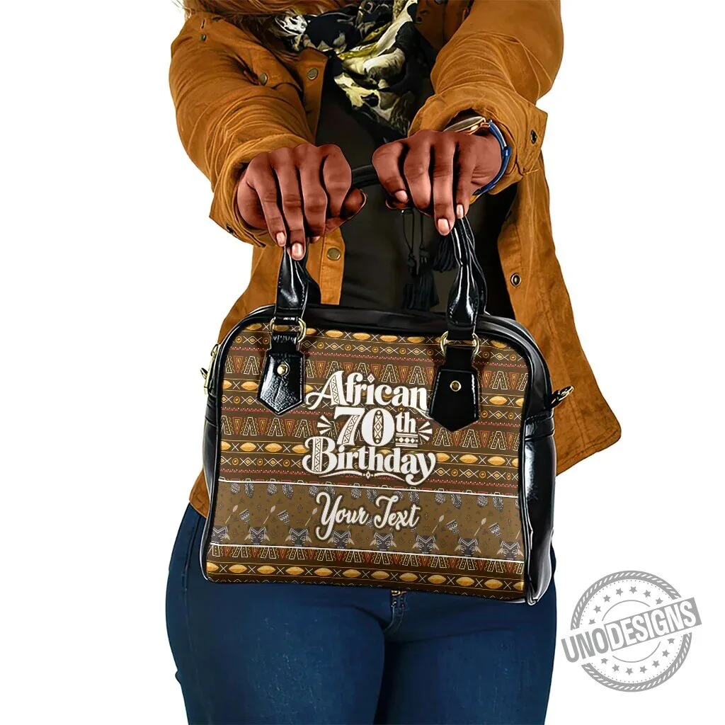 African 70th Birthday Tribal Pattern Personalized Shoulder Handbag