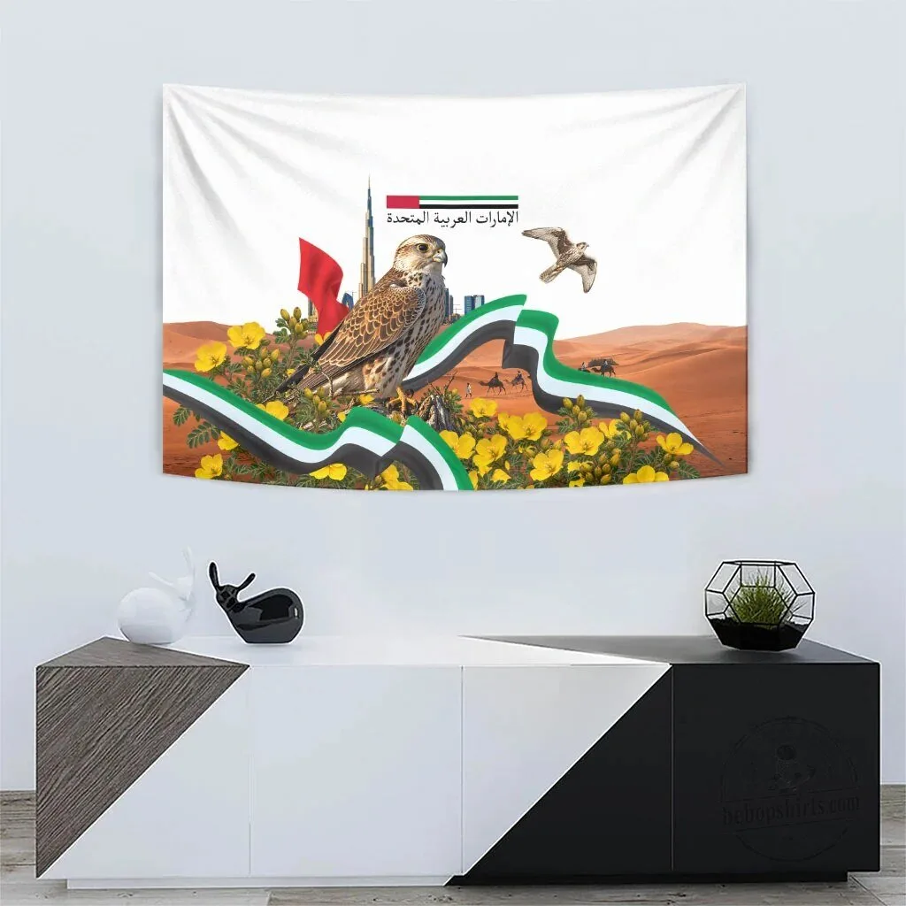 United Arab Emirates National Day Falcon Desert Landscape Wall Tapestry 8 United Arab Emirates National Day Falcon Desert Landscape Wall Tapestry
