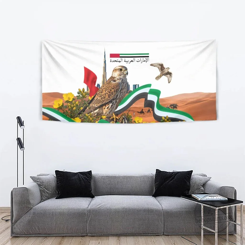 United Arab Emirates National Day Falcon Desert Landscape Wall Tapestry 10 United Arab Emirates National Day Falcon Desert Landscape Wall Tapestry
