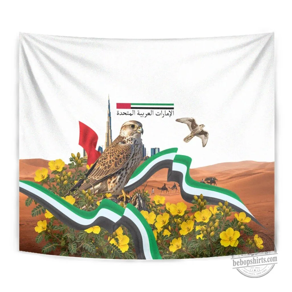 United Arab Emirates National Day Falcon Desert Landscape Wall Tapestry 11 United Arab Emirates National Day Falcon Desert Landscape Wall Tapestry