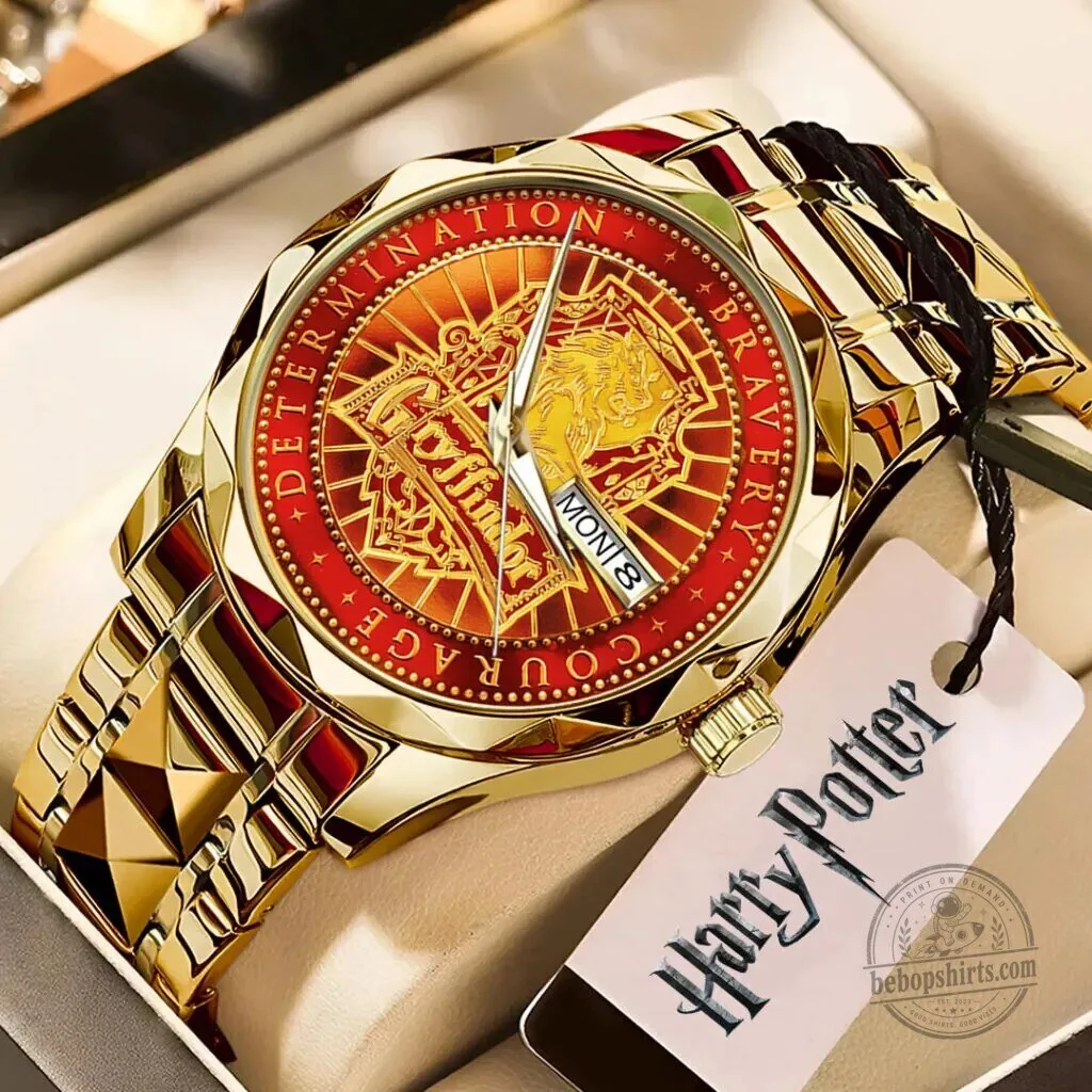 Harry Potter Gryffindor Gold Plated Stainless Steel Quartz Watch