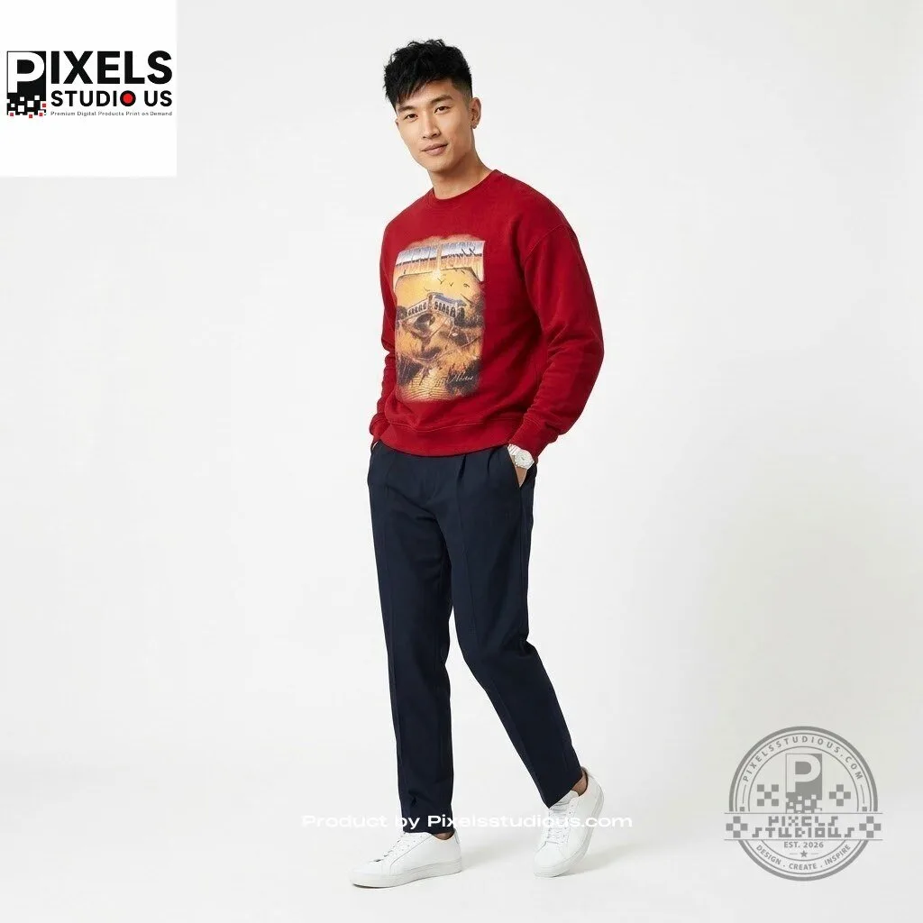 BTS V NOICE Ombra Rossa Graphic Red Sweatshirt 5 BTS V NOICE Ombra Rossa Graphic Red Sweatshirt 3D shirt or sports jersey with all-over print design