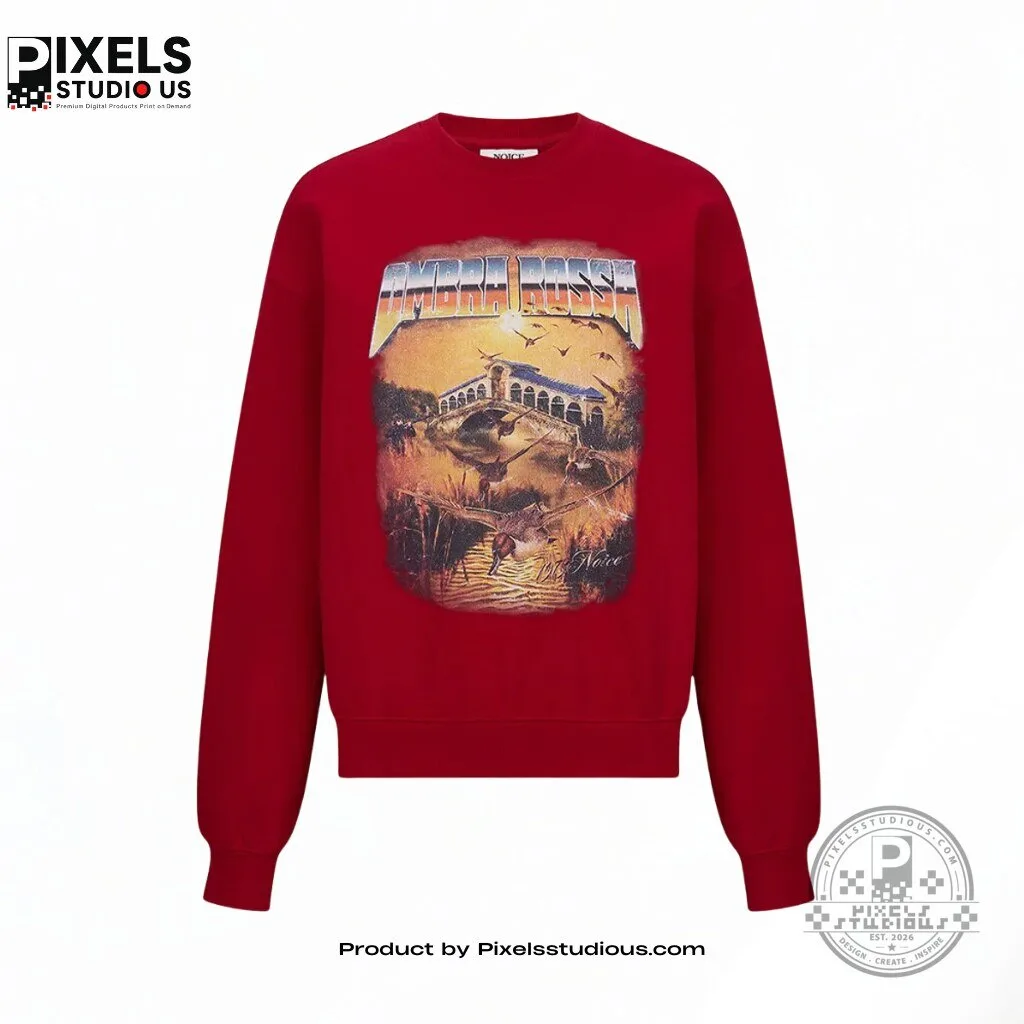BTS V NOICE Ombra Rossa Graphic Red Sweatshirt 7 BTS V NOICE Ombra Rossa Graphic Red Sweatshirt 3D shirt or sports jersey with all-over print design