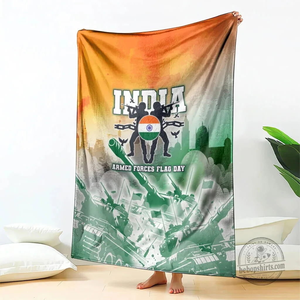 India Armed Forces Flag Day Military Indian Flag Silhouette Soft Fleece Blanket 7 India Armed Forces Flag Day Military Indian Flag Silhouette Soft Fleece Blanket