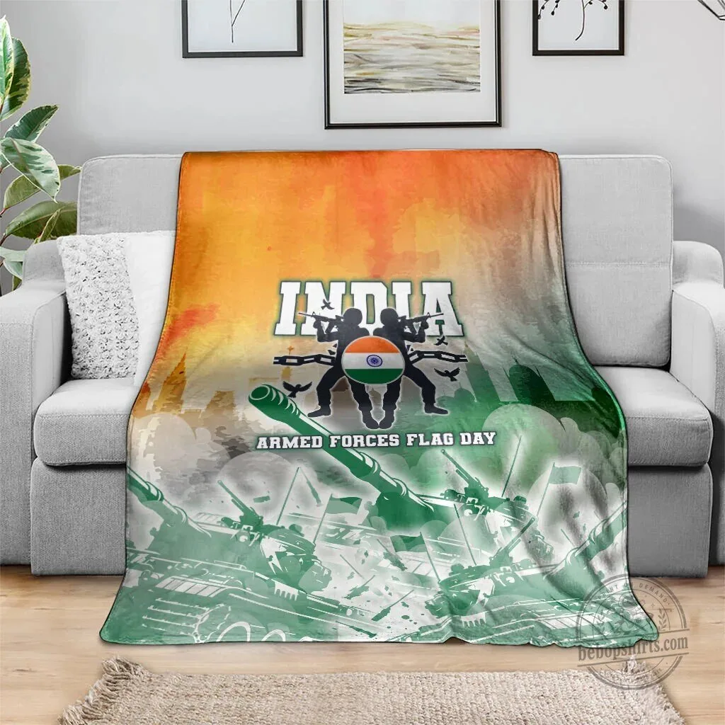 India Armed Forces Flag Day Military Indian Flag Silhouette Soft Fleece Blanket 8 India Armed Forces Flag Day Military Indian Flag Silhouette Soft Fleece Blanket