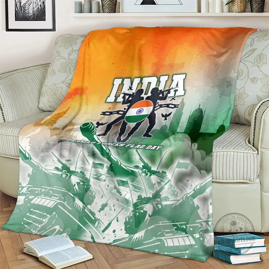 India Armed Forces Flag Day Military Indian Flag Silhouette Soft Fleece Blanket 9 India Armed Forces Flag Day Military Indian Flag Silhouette Soft Fleece Blanket