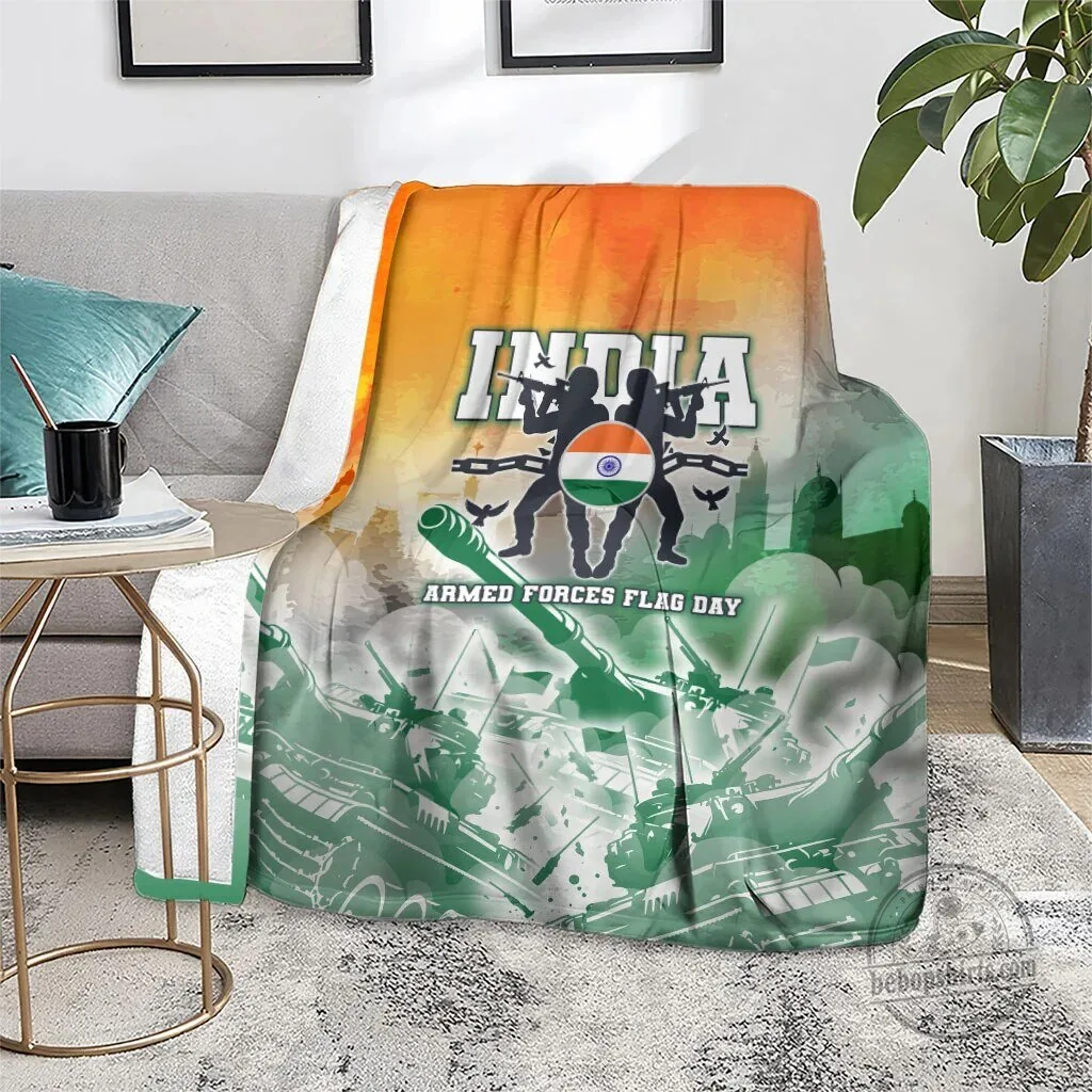 India Armed Forces Flag Day Military Indian Flag Silhouette Soft Fleece Blanket 10 India Armed Forces Flag Day Military Indian Flag Silhouette Soft Fleece Blanket