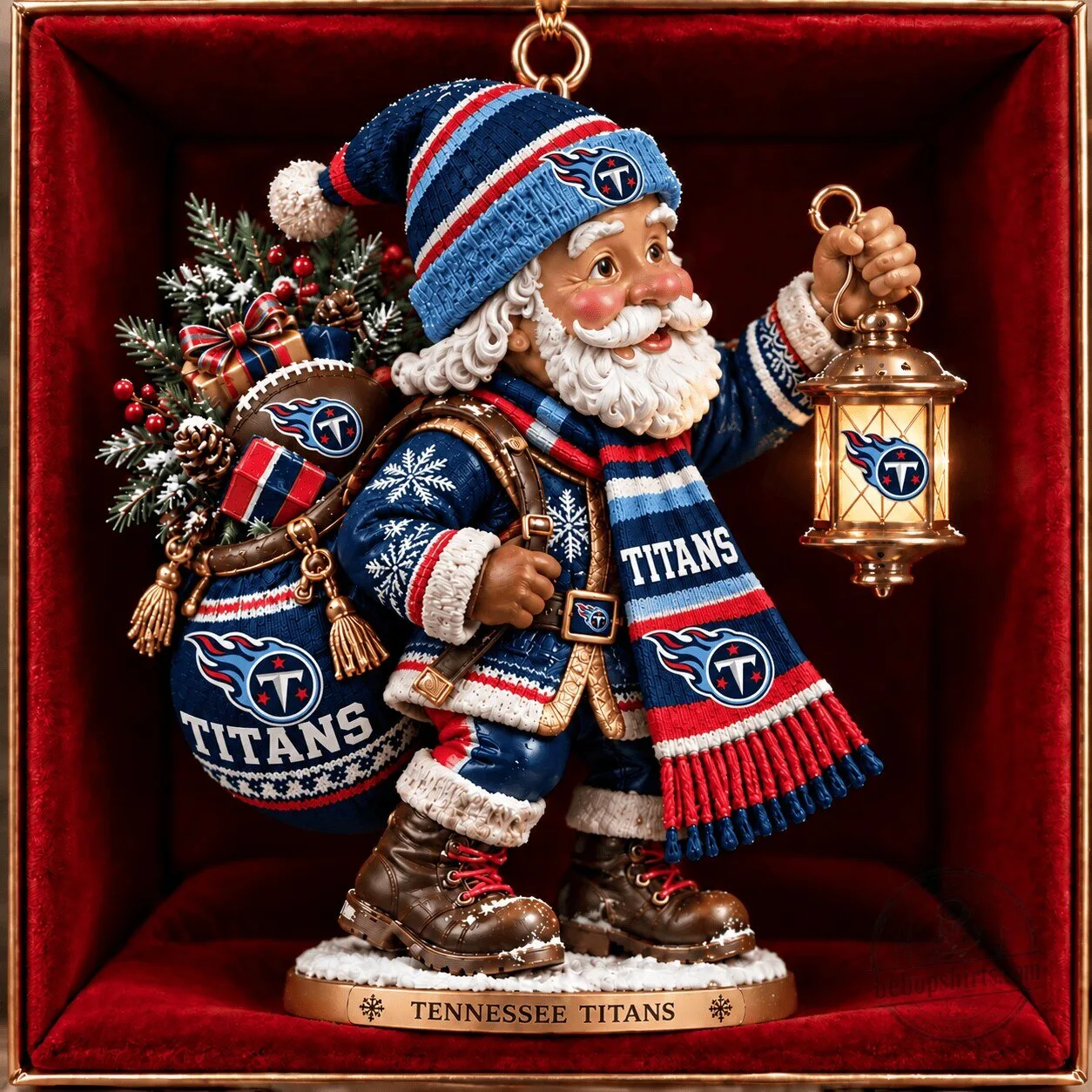 Tennessee Titans NFL Christmas Santa Claus Holiday Ornament