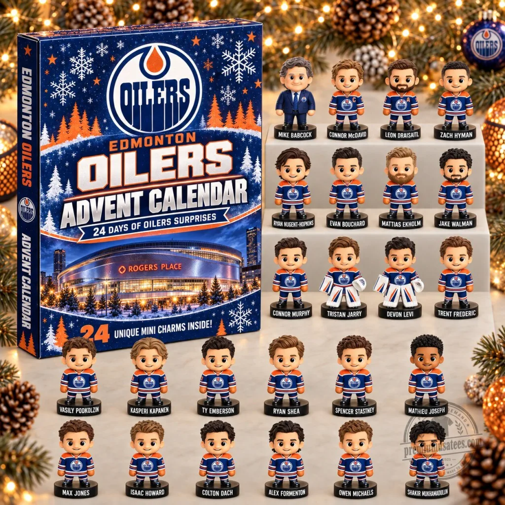Edmonton Oilers NHL Hockey Team Advent Calendar with 24 Mini Charms Edmonton Oilers NHL Hockey Team Advent Calendar with 24 Mini Charms 2D