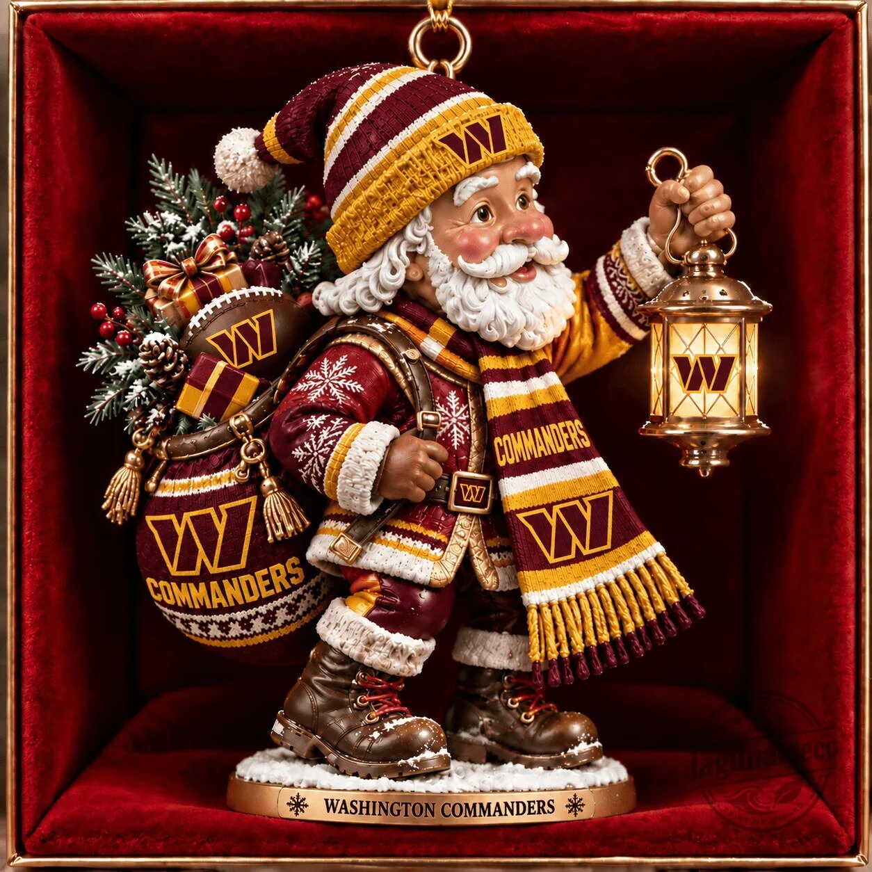 Washington Commanders NFL Santa Claus Christmas Tree Ornament