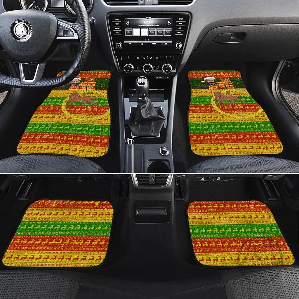 Ethiopian Haile Selassie Lion of Judah Christmas Car Mat Set