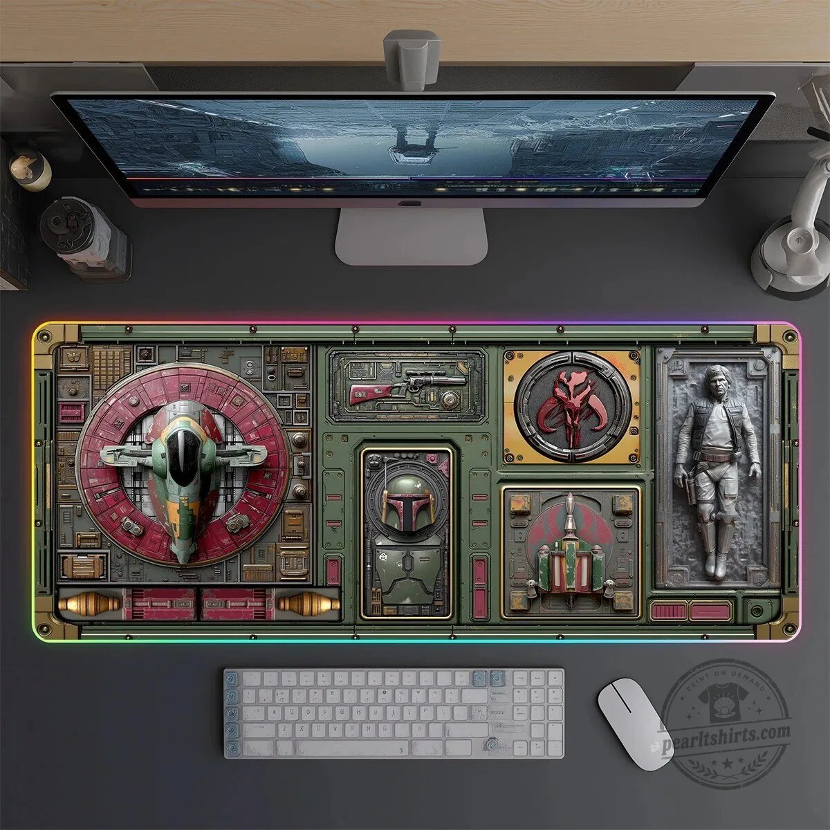 Star Wars Boba Fett Bounty Hunter Armory Gaming Mouse Pad 4 Star Wars Boba Fett Bounty Hunter Armory Gaming Mouse Pad