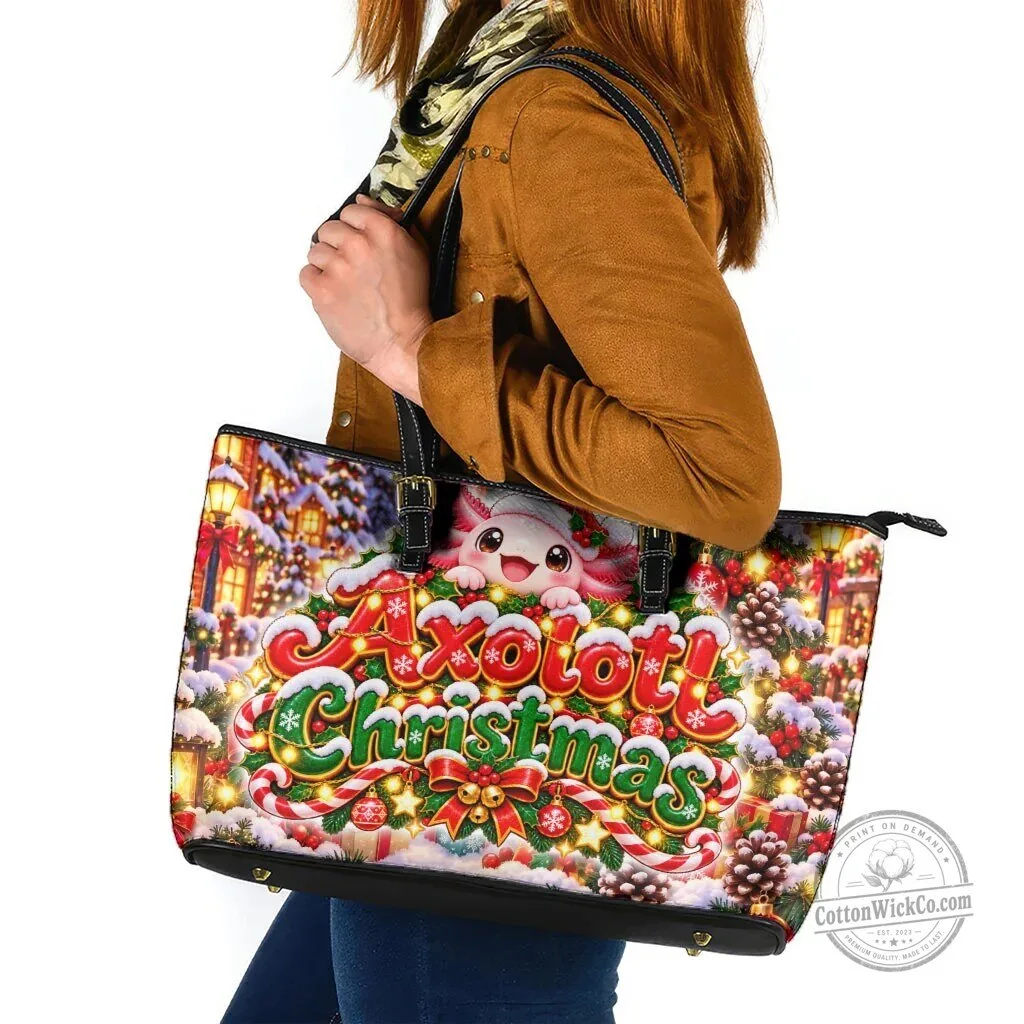 Axolotl Christmas Winter Wonderland Festive Holiday Shoulder Bag