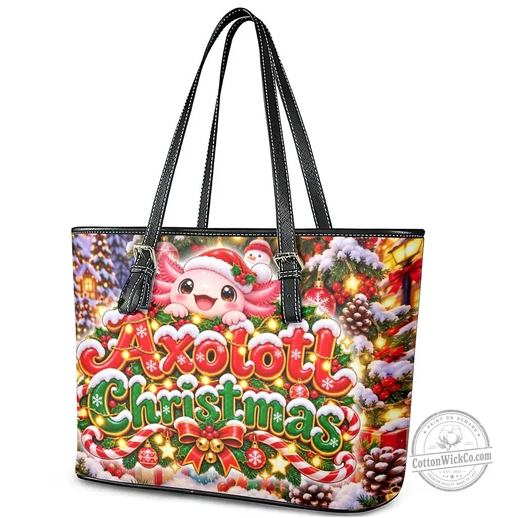 Axolotl Christmas Winter Wonderland Festive Holiday Shoulder Bag 9 Axolotl Christmas Winter Wonderland Festive Holiday Shoulder Bag
