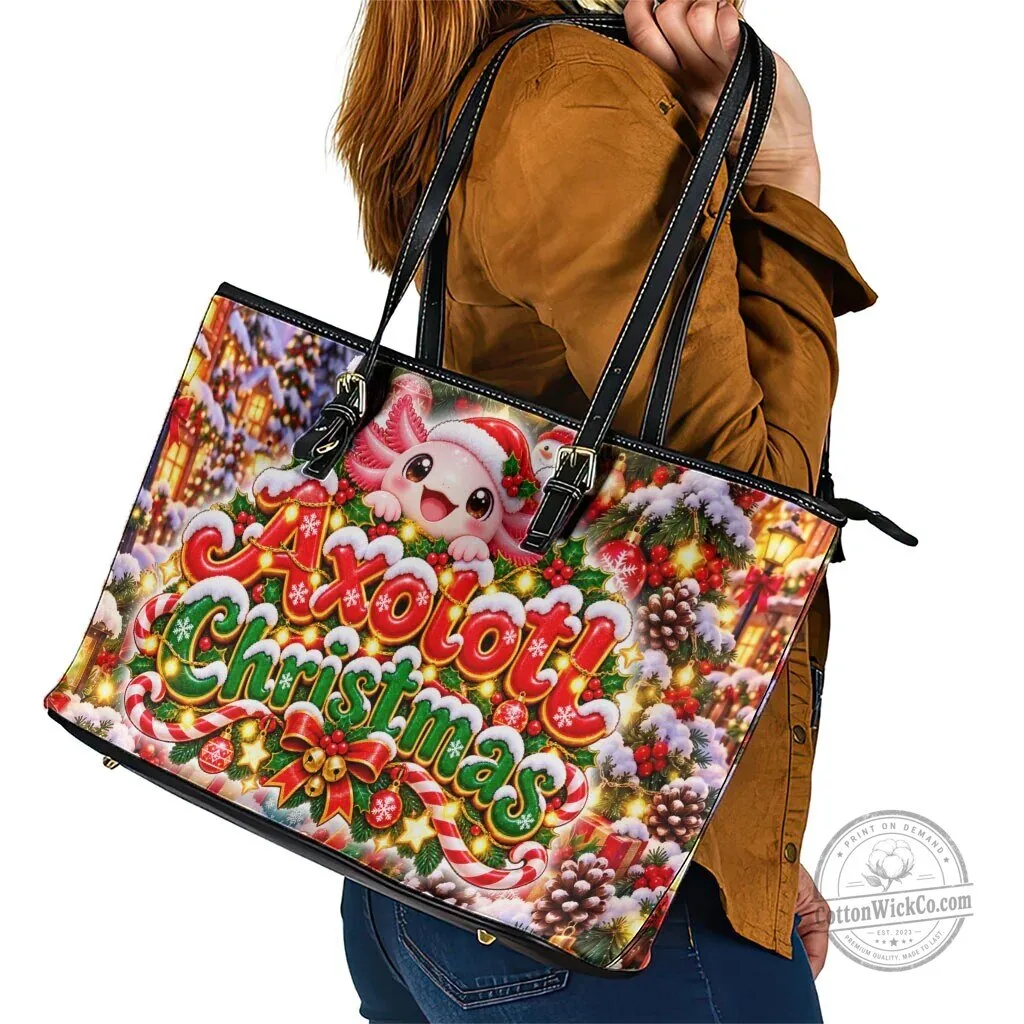 Axolotl Christmas Winter Wonderland Festive Holiday Shoulder Bag 11 Axolotl Christmas Winter Wonderland Festive Holiday Shoulder Bag