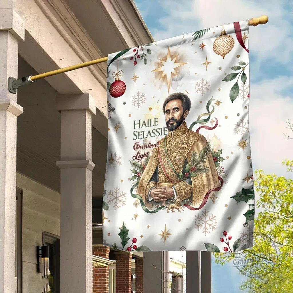 Haile Selassie Ethiopian Christmas Light Royal Orthodox Vintage Style Garden Flag