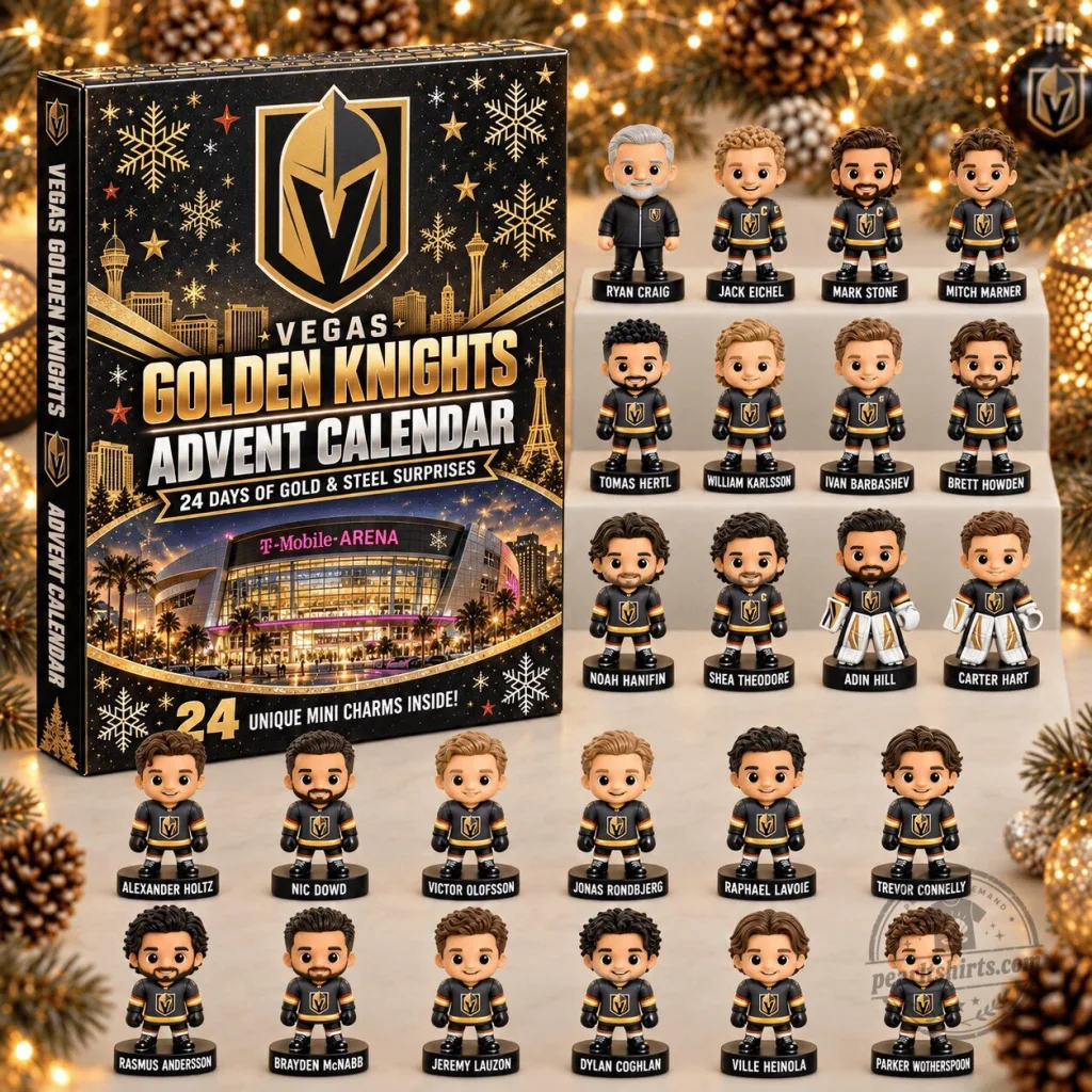 Vegas Golden Knights NHL Hockey Team Advent Calendar with 24 Mini Figurines Vegas Golden Knights NHL Hockey Team Advent Calendar with 24 Mini Figurines 2D