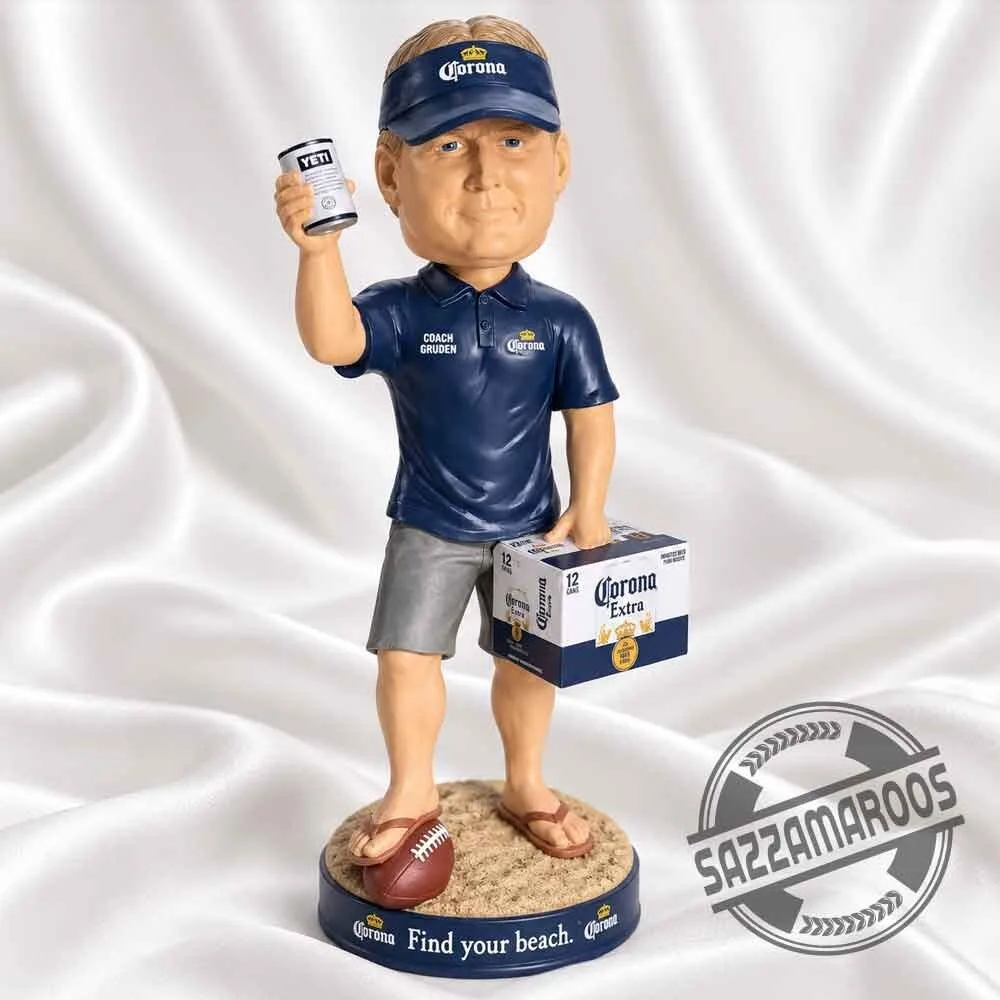 Coach Gruden Corona Extra Bobblehead - Find Your Beach Collectible 3 Coach Gruden Corona Extra Bobblehead - Find Your Beach Collectible