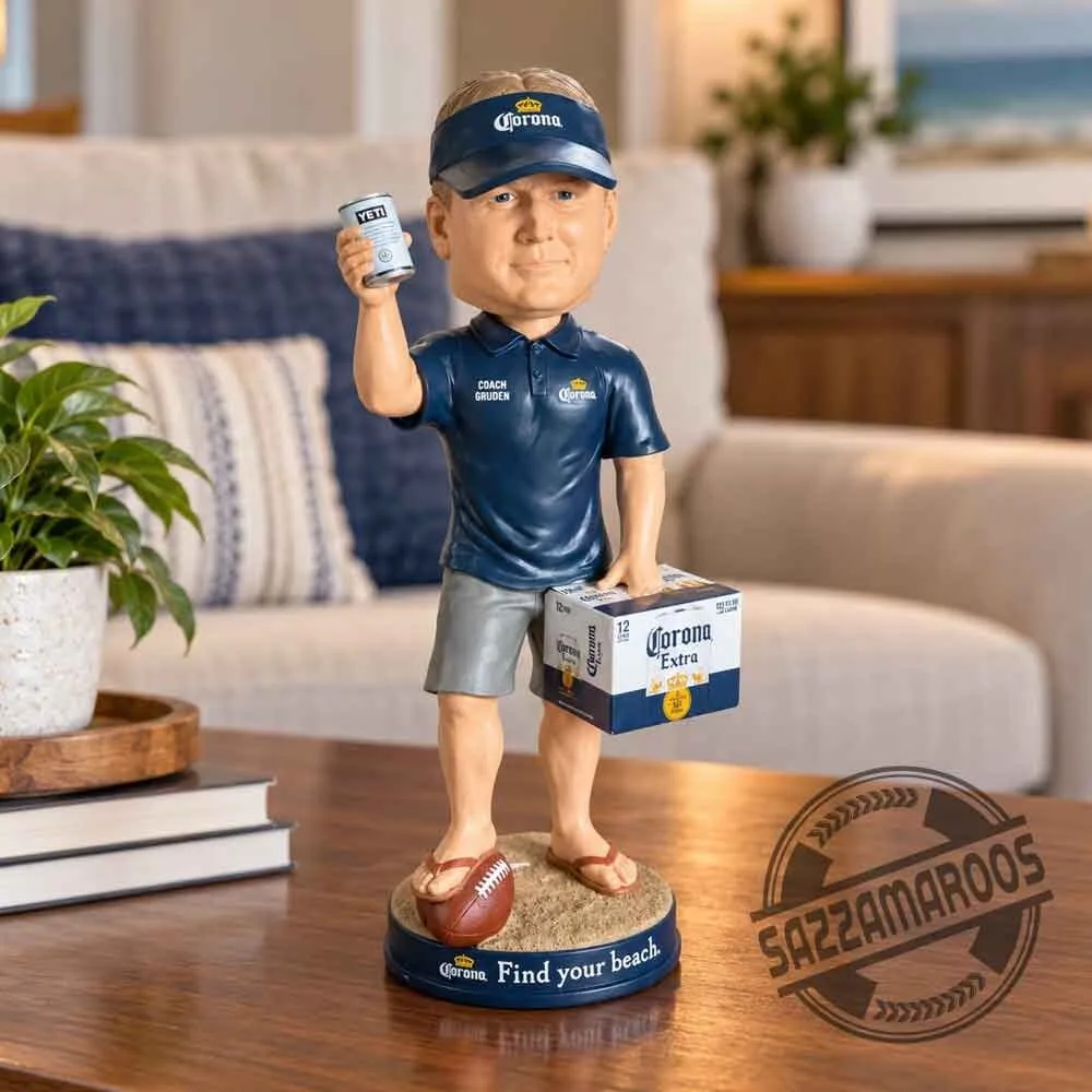 Coach Gruden Corona Extra Bobblehead - Find Your Beach Collectible 4 Coach Gruden Corona Extra Bobblehead - Find Your Beach Collectible